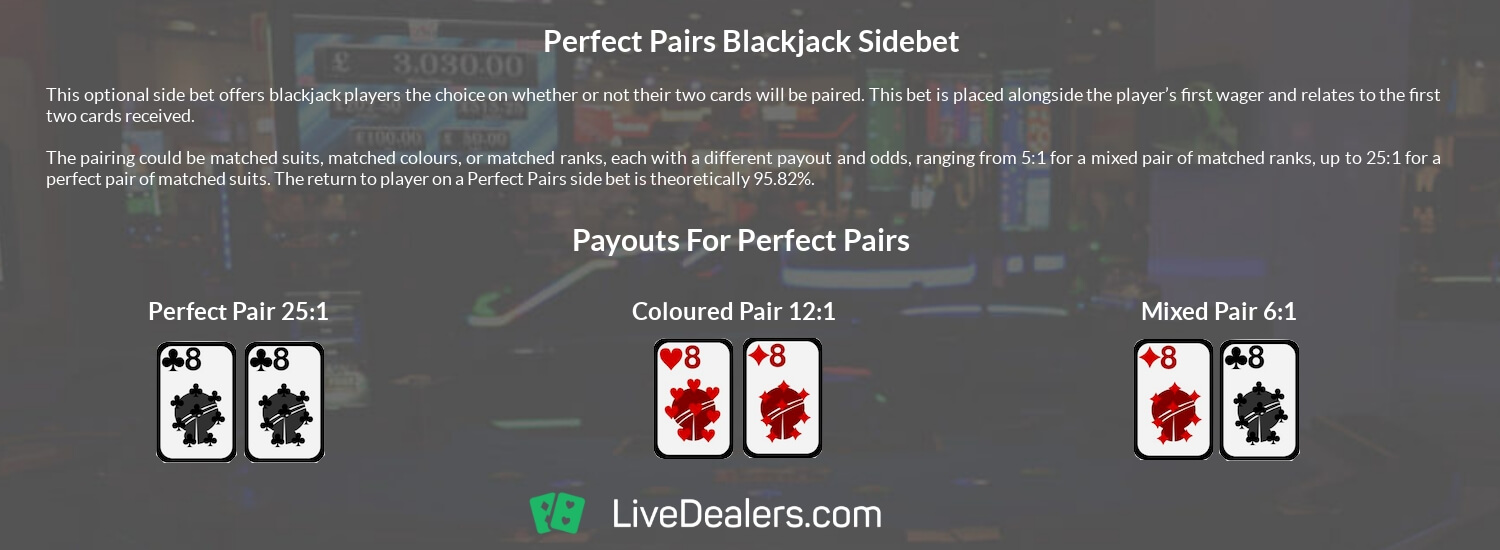 perfect pairs side bet in live blackjack