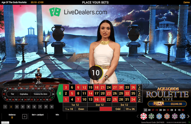 Age Of Gods Roulette